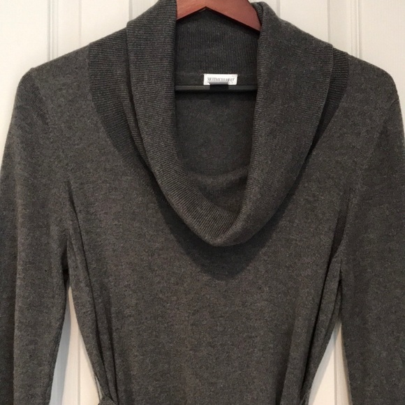 Gray cowl neck dress with belt - Picture 3 of 3